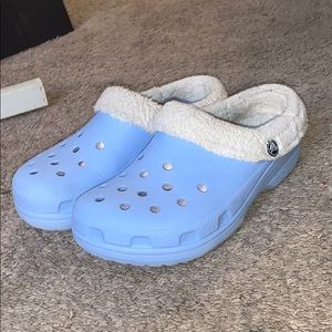 Used furry blue crocs